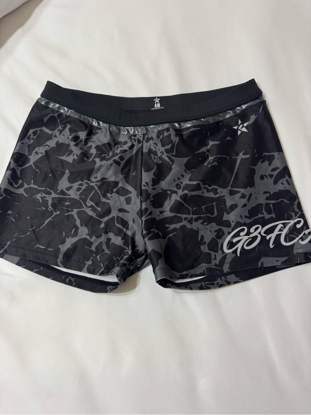Women’s cheer athletics Black & Gray Athletic Shorts adult medium - F